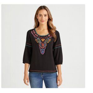 ECI Beaded Blouse Size 10 EUC